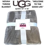 Ugg Queen Novah Throw Blanket Lt Fawn Brown Plush Luxury Comfort Soft 92"X96". Fixed Price $139.95.