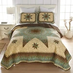 Donna Sharp Sea Breeze Star Patchwork Country Cottage King 3 Pc Quilt Set. Fixed Price $203.00.