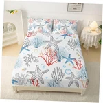 Coastal Beach Kids Bed Sheets Size,coral Starfish Print Queen 13. Fixed Price $45.77.