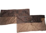 Carsten's Faux Suede Leather Brown Southwestern (2) King Pillow Shams 20X36. Fixed Price $55.20.