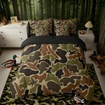 Duck Hunter Green Camouflage Hunting 7 Pieces Bedding Set, Queen Size Black Brow. Fixed Price $101.99.