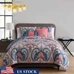 5-PIECE Coral Damask Reversible Comforter Set Bedroom Bedding Full/queen. Fixed Price $56.52.