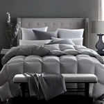 Luxurious Grey Goose Down Comforter Queen, Heavyweight Winter Duvet Insert. Fixed Price $294.99.