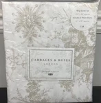 King Duvet Set Burleigh-linen 100% Cotton Floral W/sham Cabbages & Roses London. Fixed Price $89.99.