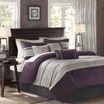 Madison Park Palmer Comforter Set - Faux Suede Design, Striped Accent, Seaso, Fu. Fixed Price $137.99.