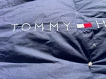 Vintage Tommy Hilfiger Red Blue Pattern Reversible Down Comforter Size Full. Fixed Price $129.00.