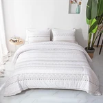 White Geometric Comforter Sets Queen, Boho Bedding Aztec Striped Arrow Pattern,l. Fixed Price $57.99.