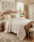Kohls Home Classic Super Queen Comforter 102X118 Cream Embroidered Floral. Fixed Price $79.99.