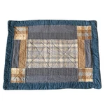 Woolrich Pillow Sham Blue Denim Beige Standard Size Quilted Plaid Patchwork. Fixed Price $18.99.