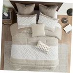 Ink+ivy Comforter Set, Chic Chevron Chenille Tufting Full/queen Taupe. Fixed Price $145.25.