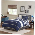 Mi Zone Ashton Casual Comforter Set, Vibrant T/txl Navy/white. Fixed Price $87.72.