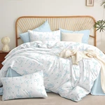 Twin Comforter Set White - Light Blue Bow Quilt Bedding 2 Pieces, Comfort.... Fixed Price $54.24.