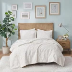 Madison Park Nova Faux Fur Comforter Set Full Queen Ivory 2PC Nwt. Fixed Price $62.99.