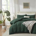 Household Jersey Knit Cotton Duvet Cover Set Bedding King, Dark Green. Fixed Price $42.01.