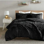 New! Ultra Soft Plush Chic Modern Black Faux Fur Fluffy Comforter Set. Fixed Price $158.32.