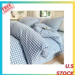 Twin Xl Comforter Set Blue Gingham With 2 Pillowcases Modern Plaid Gri. Fixed Price $66.67.