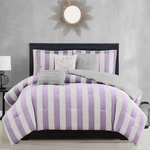 Bedding Set Queen Full Juicy Couture Cabana Stripe Lavender 6 Piece Reversible. Fixed Price $114.99.