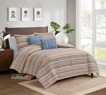 Brylanehome Gabrielle 5-PIECE Printed Comforter Set Queen, Tan Stripe. Fixed Price $69.99.