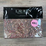 Ralph Lauren Hallie King Duvet Cover Set Tan Burgundy Paisley 3PC Cotton New. Fixed Price $139.00.