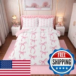 Erosebridal Cute Pink Bow Toddler Bedding Set For Girls,ribbon Knot. Fixed Price $61.30.