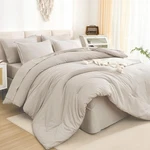Litanika King Size Comforter Set Linen - 7 Pieces Bag Bedding. Fixed Price $84.62.