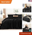 Fluffy Comforter Set Queen Size - Super Soft Faux Fur Stripe Jacquard Comfort.... Fixed Price $73.17.