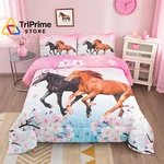 Feelyou Girls Bedding Set Size Galloping Horses Twin, Multi 8011. Fixed Price $81.94.