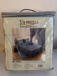 Priscilla 9PC King Comforter Set Blue Floral 100% Cotton With Bed Ruffle & Shams. Fixed Price $125.99.