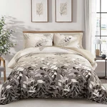 Djy Beige Set Queen, 3 Piece Brown Botanical Leaves With.... Fixed Price $36.06.