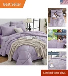 Ultra-soft Queen Comforter Set 7-PIECE Lavender Bedding -round. Fixed Price $87.39.