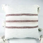 18" X Center Slub Stripe Throw Pillow Rose Red / Sour Cream - Hearth & Hand. Fixed Price $13.72.
