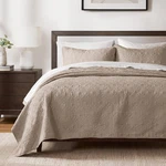 Madison Park Quebec Quilt Set - Luxurious Damask Stitching Design, Filled, Twin. Fixed Price $80.99.