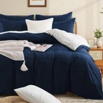 Nexhome Pro 100% Organic Cotton Duvet QUEEN(90"X90"), Navy (no Comforter). Fixed Price $87.99.