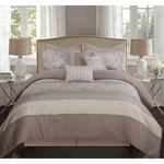 Stratford Park Royalty 7-PIECE Comforter Set, King, Beige. Fixed Price $136.99.
