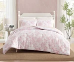 Laura Ashley Delphine Pink Floral Polyester Waffle Twin Comforter Set. Fixed Price $74.99.