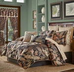 J. Queen New York Martinique Comforter, Shams & Skirt Set Black Multi. Fixed Price $250.00.