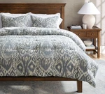 Pottery Barn Ikat Jacquard Comforter, Blue King/cal. King, Freeship. Fixed Price $130.85.