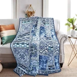 Newlake Quilted Throw Blanket For Bed Couch Sofa, Blue Classic Bohemian, 60X78. Fixed Price $64.08.