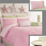 Rare Nautica Pink Green 5PC Seagrove Cotton Twin Comforter + Pillow, Sheet Set. Fixed Price $164.95.
