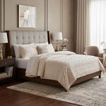 Ivory Boho Comforter Set - Soft Pom Texture Queen/king Size Bed. Fixed Price $177.95.