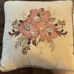 Croscill Normandy Square Embroidered Floral Design Throw Pillow 17X. Fixed Price $24.99.
