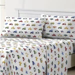 Dream Factory Kids Sheet Set Lightweight Twin, Blue Trucks Tractors Cars. Fixed Price $32.22.
