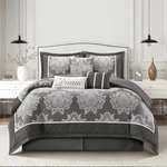Nanshing B1200 Therese Damask 7-PC. Comforter Set Gray King. Fixed Price $204.00.