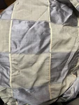 Vtg Croscill Galleria Brocade Shower Curtain Platinum & Gold Scroll Patchwork. Fixed Price $79.95.