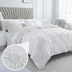 Swift Home King White 3-PIECE Down Alternative Comforter Set Bedding Ruched 3D. Fixed Price $102.31.