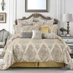 Loom And Mill Elegant Queen Comforter Set 9-PIECE, Luxury Damask Jacquard Bed.... Fixed Price $546.69.