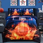 Btargot Basketball Fire Court Comforter Sets Full Boys TEENS,3D Sports. Fixed Price $55.39.