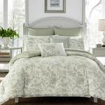 Natalie 7-PIECE Green Floral Cotton Full/queen Comforter Set. Fixed Price $113.19.