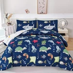 Kids Bedding Set Twin Reversible Ocean Animals Print Comforter. Fixed Price $49.49.