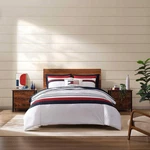 Tommy Classic Stripe 4-PIECE White/red/navy Blue Cotton King Comforter Set. Fixed Price $187.76.